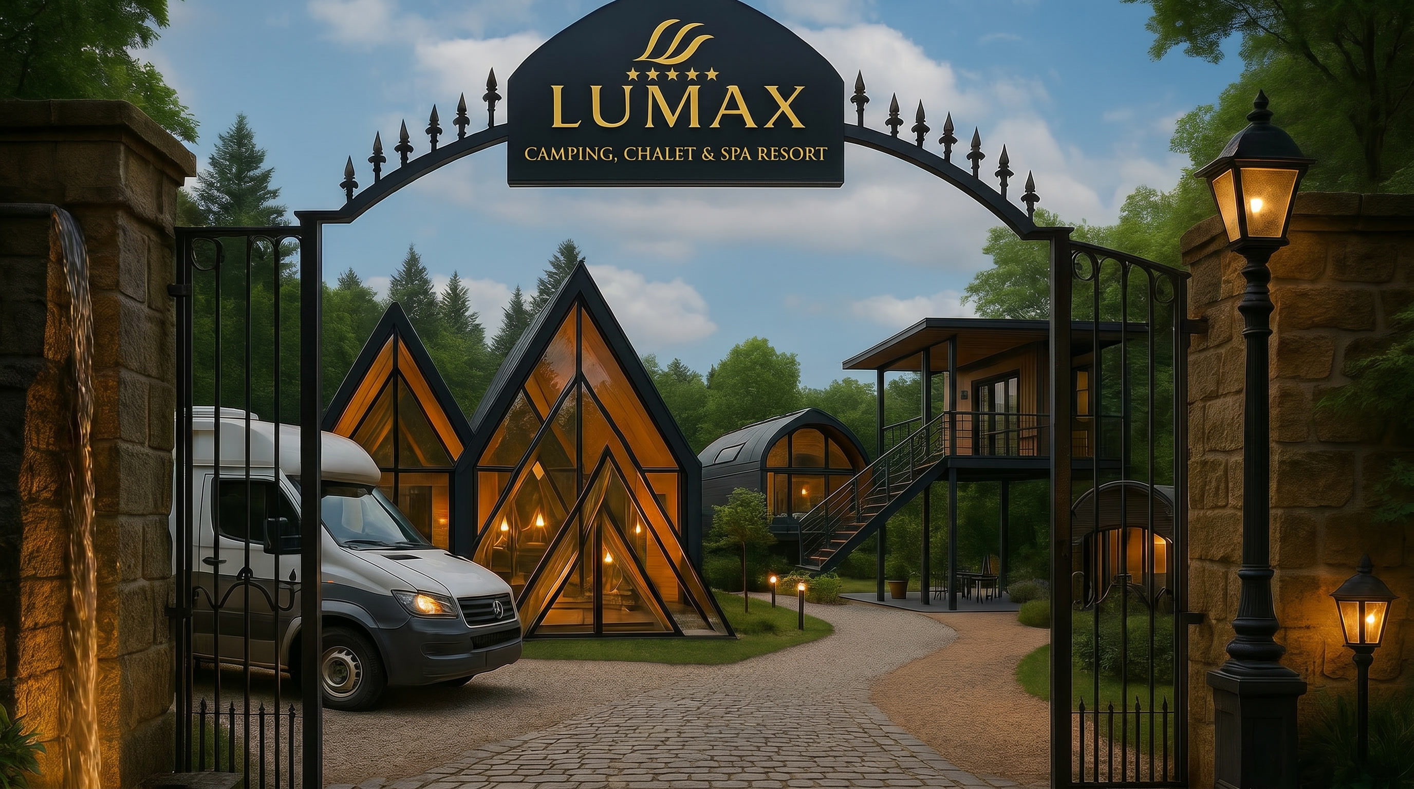 Romantica Chalet Resort – moderne Chalet-Stadt mit Allee und Laternen